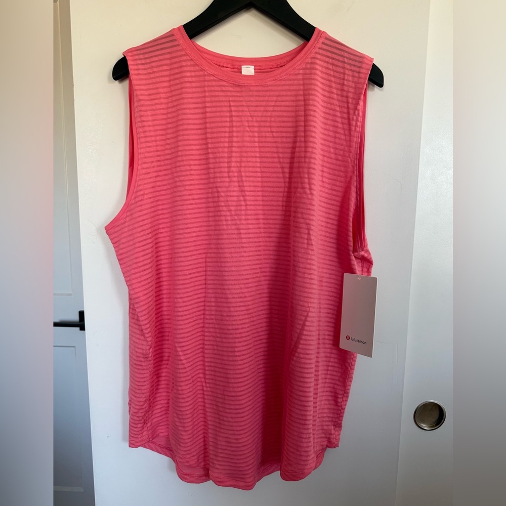 NWT Lululemon Brunswick Muscle Tank *Sheer Stripe Size 12